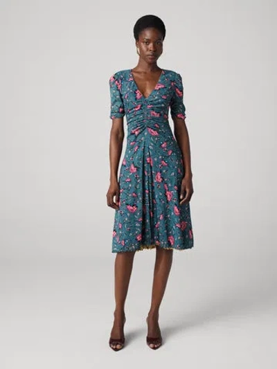 Diane Von Furstenberg Koren Reversible Mesh Dress In Blue