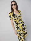 Diane Von Furstenberg Koren Reversible Mesh Dress In Tiny Paper Sun Yellow And Egon's Floral Yellow