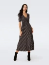 Diane Von Furstenberg Koren Reversible Midi Mesh Dress In Final Act Floral Black And Bird Weave Berlin