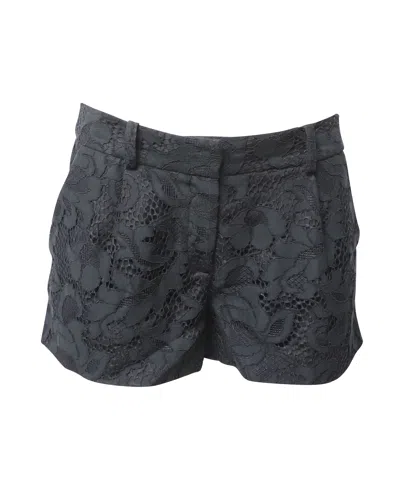 Diane Von Furstenberg Lace Casual Shorts In Black Cotton