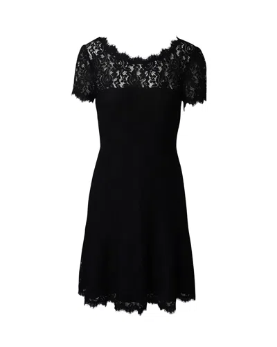 Diane Von Furstenberg Lace Dress In Black Nylon