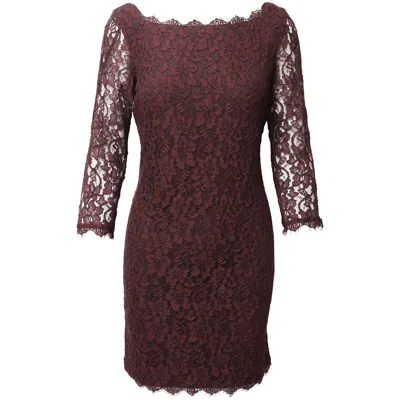 Diane Von Furstenberg Lace Dress In Burgundy Rayon In Red