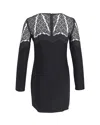 Diane Von Furstenberg Lace Mini Dress In Black Triacetate In Black