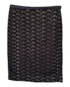 Diane Von Furstenberg Lace Nude Lining Pencil Skirt In Black Cotton In Black