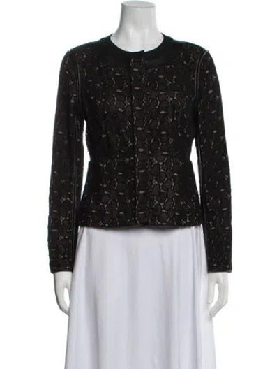 Pre-owned Diane Von Furstenberg Lace Pattern Jacket In Black