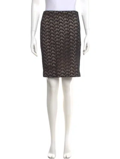 Pre-owned Diane Von Furstenberg Lace Pattern Knee-length Skirt In Black
