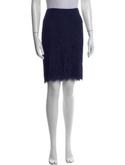Pre-owned Diane Von Furstenberg Lace Pattern Knee-length Skirt In Black