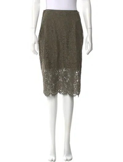 Pre-owned Diane Von Furstenberg Lace Pattern Knee-length Skirt In Green