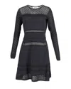 Diane Von Furstenberg Lace Pattern Mini Dress In Black Rayon In Black
