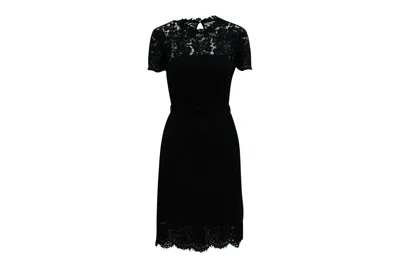 Diane Von Furstenberg Lace Short Dress In Black Cotton