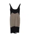 Diane Von Furstenberg Lace-trimmed Sleeveless Dress In Multicolor Wool In Multi