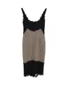 DIANE VON FURSTENBERG DIANE VON FURSTENBERG LACE-TRIMMED SLEEVELESS DRESS IN MULTICOLOR WOOL