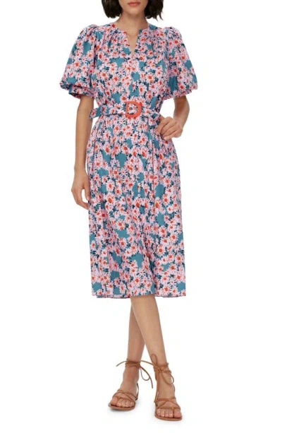 Diane Von Furstenberg Laena Floral Stretch Cotton Blend Dress In Vintage Daisies Sm Pink