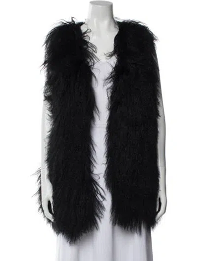 Pre-owned Diane Von Furstenberg Lamb Fur Fur Jacket In Black