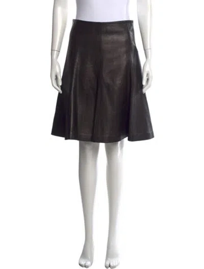 Pre-owned Diane Von Furstenberg Lamb Leather Mini Skirt In Black