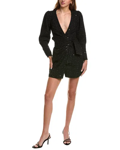 Diane Von Furstenberg Lana Wrap Wool-blend Mini Dress In Black