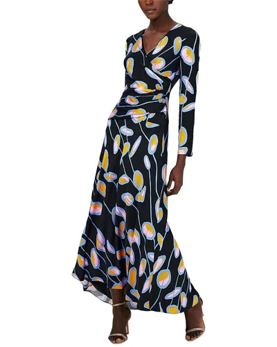 Diane Von Furstenberg Lanira Wrap-effect Printed Crepe De Chine Maxi Dress In Black