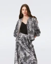 Diane Von Furstenberg Laredo Jacket In Shadow Dancer Black