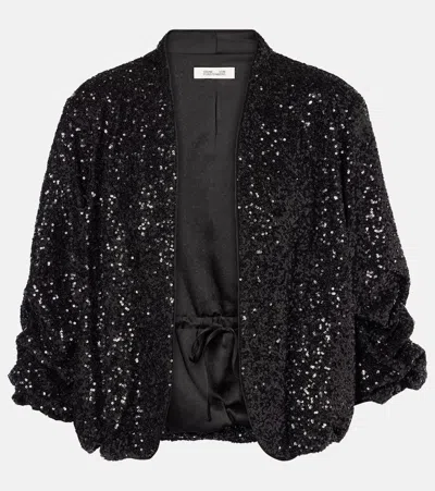 Diane Von Furstenberg Laredo Sequined Jacket In Black