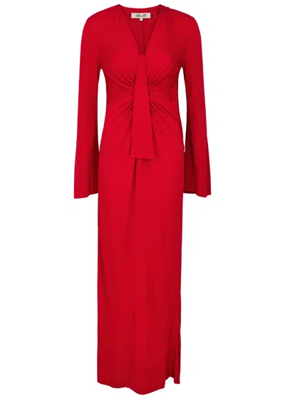 Diane Von Furstenberg Lauren Jersey Maxi Dress In Red