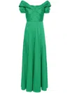 Diane Von Furstenberg Laurie Ruched Maxi Dress In Green