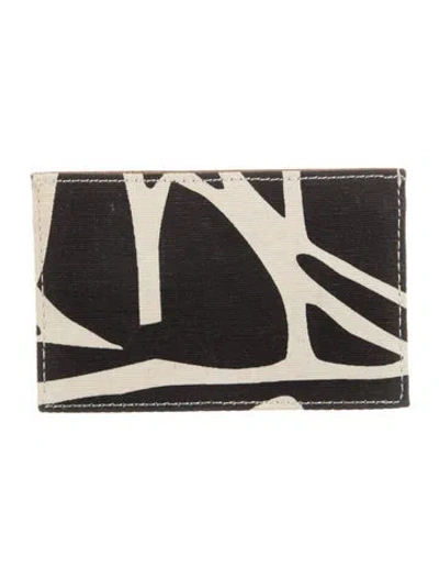 Pre-owned Diane Von Furstenberg Leather Animal Print Card Holder In Black/brown