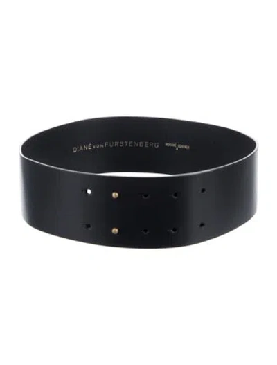 Pre-owned Diane Von Furstenberg Leather Belt In Black