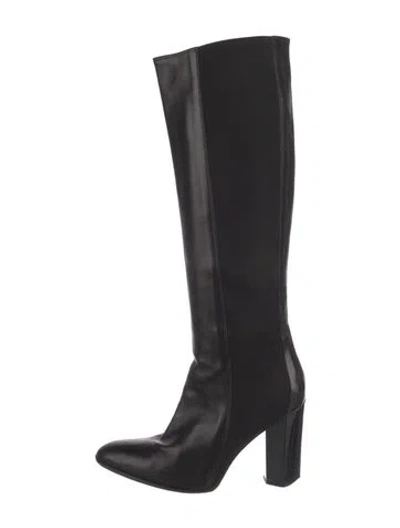 Pre-owned Diane Von Furstenberg Leather Boots In Black