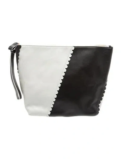Pre-owned Diane Von Furstenberg Leather Clutch In Black