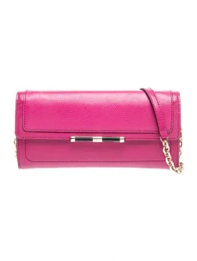 Pre-owned Diane Von Furstenberg Leather Clutch In Pink