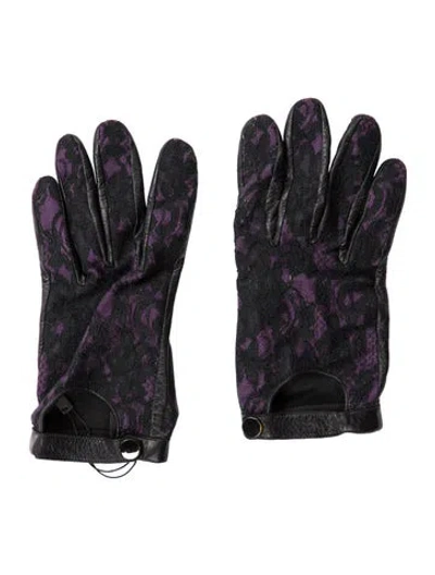 Pre-owned Diane Von Furstenberg Leather Cut-out Gloves In Multi