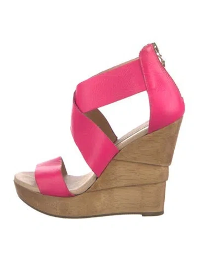 Pre-owned Diane Von Furstenberg Leather Espadrilles In Pink