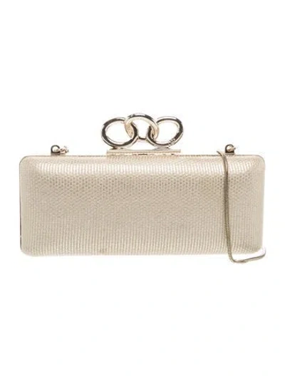Pre-owned Diane Von Furstenberg Leather Minaudière In Neutral