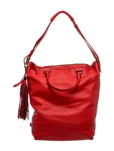 Pre-owned Diane Von Furstenberg Leather Top Handle Bag In Red
