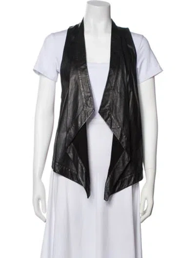 Pre-owned Diane Von Furstenberg Leather Vest In Black