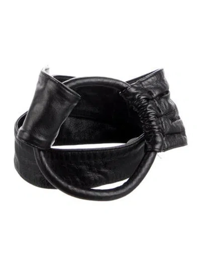 Pre-owned Diane Von Furstenberg Leather Waist Belt In Black