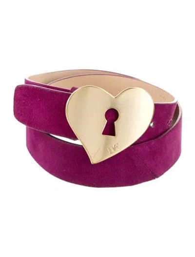 Pre-owned Diane Von Furstenberg Leather Waist Belt In Purple
