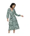 Diane Von Furstenberg Leo Reversible Long Sleeve Wrap Dress In Green
