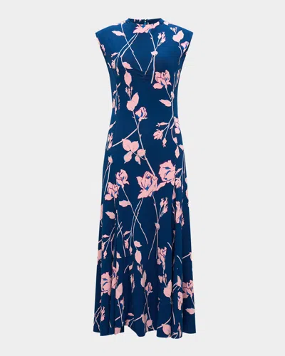 Diane Von Furstenberg Leora Sleeveless Floral-print Midi Dress In Final Act Floral Blush Pink