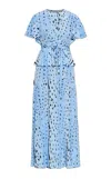Diane Von Furstenberg Levana Crewneck Maxi Dress In Blue/black