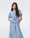 Diane Von Furstenberg Levana Dress In Fawn Powder Blue