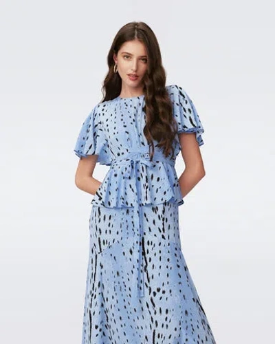 Diane Von Furstenberg Levana Dress In Fawn Powder Blue