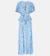 Diane Von Furstenberg Levana Crewneck Maxi Dress In Blue