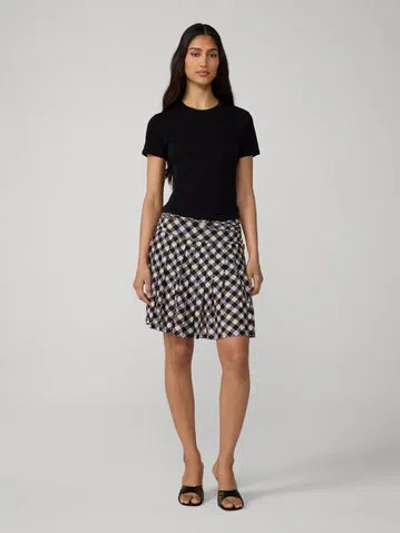 Diane Von Furstenberg Lexi Skirt In Tiny Highland Fling Black