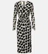 Diane Von Furstenberg Abigail Silk Jersey Midi Wrap Dress By  In Size 16 In Brush Tooth