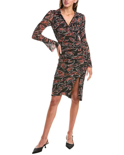 Diane Von Furstenberg Lilly Mesh Midi Dress In Black