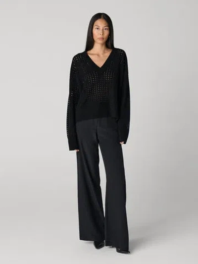 Diane Von Furstenberg Linda Knit Top In Black