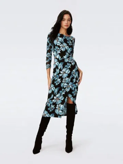 Diane Von Furstenberg Linea Dress In Opera Floral Black