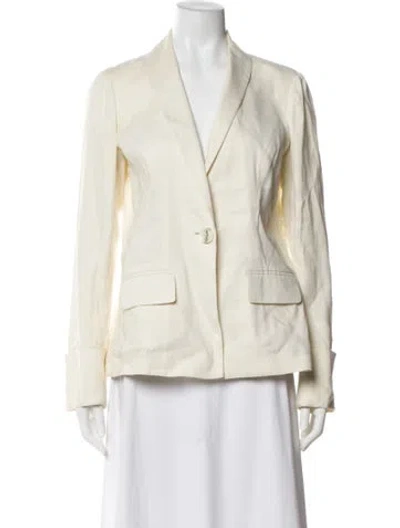 Pre-owned Diane Von Furstenberg Linen Blazer In Neutral