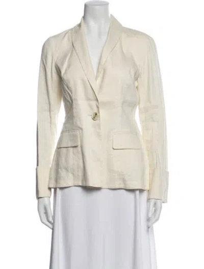 Pre-owned Diane Von Furstenberg Linen Blazer In Neutrals